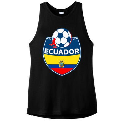 Ecuador Soccer Fans Jersey Ecuadorian Flag Football Lovers Ladies PosiCharge Tri-Blend Wicking Tank