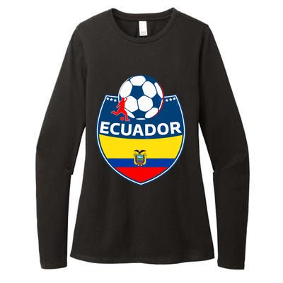 Ecuador Soccer Fans Jersey Ecuadorian Flag Football Lovers Womens CVC Long Sleeve Shirt