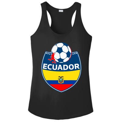 Ecuador Soccer Fans Jersey Ecuadorian Flag Football Lovers Ladies PosiCharge Competitor Racerback Tank