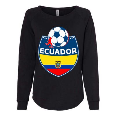 Ecuador Soccer Fans Jersey Ecuadorian Flag Football Lovers Womens California Wash Sweatshirt