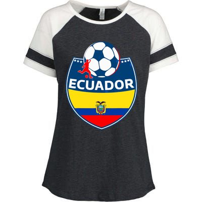 Ecuador Soccer Fans Jersey Ecuadorian Flag Football Lovers Enza Ladies Jersey Colorblock Tee