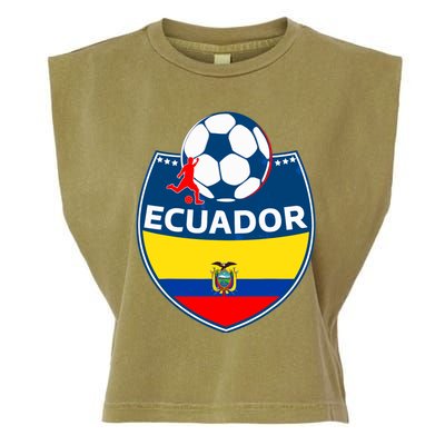 Ecuador Soccer Fans Jersey Ecuadorian Flag Football Lovers Garment-Dyed Women's Muscle Tee