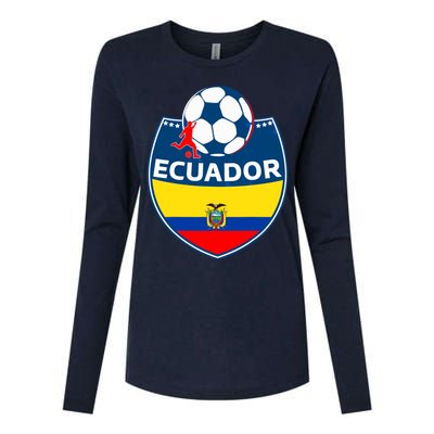 Ecuador Soccer Fans Jersey Ecuadorian Flag Football Lovers Womens Cotton Relaxed Long Sleeve T-Shirt