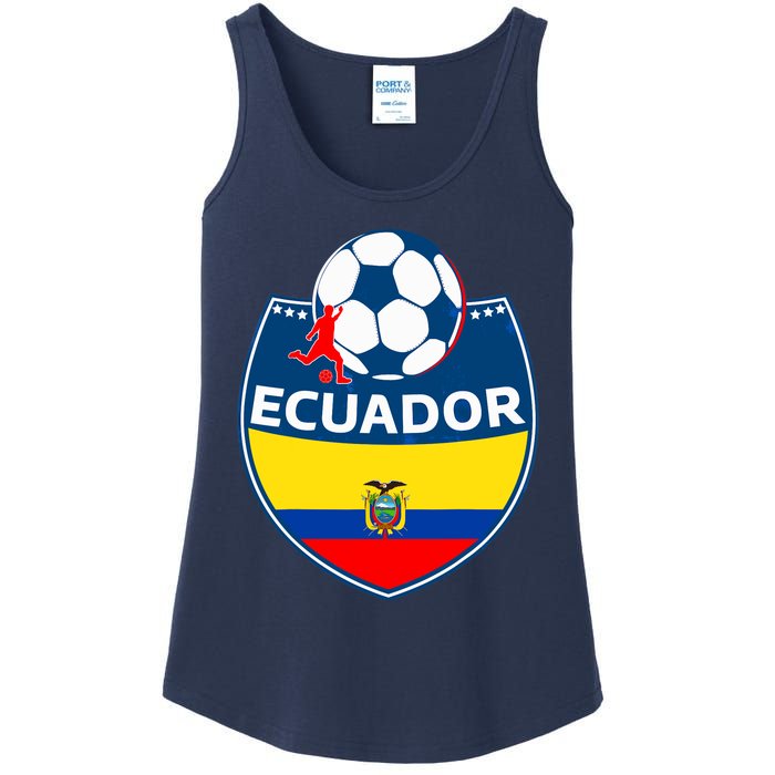 Ecuador Soccer Fans Jersey Ecuadorian Flag Football Lovers Ladies Essential Tank