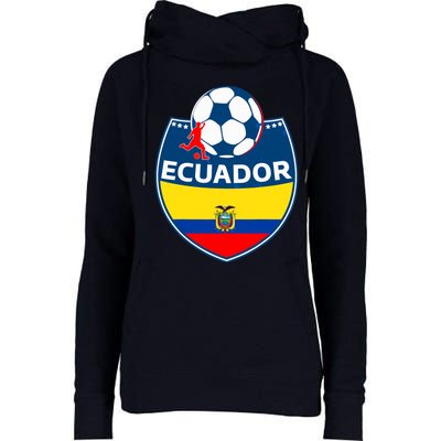 Ecuador Soccer Fans Jersey Ecuadorian Flag Football Lovers Womens Funnel Neck Pullover Hood