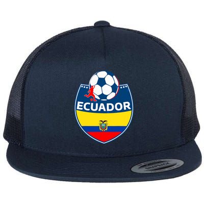 Ecuador Soccer Fans Jersey Ecuadorian Flag Football Lovers Flat Bill Trucker Hat