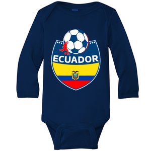 Ecuador Soccer Fans Jersey Ecuadorian Flag Football Lovers Baby Long Sleeve Bodysuit