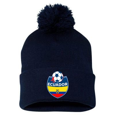 Ecuador Soccer Fans Jersey Ecuadorian Flag Football Lovers Pom Pom 12in Knit Beanie