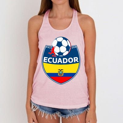 Ecuador Soccer Fans Jersey Ecuadorian Flag Football Lovers Women's Knotted Racerback Tank