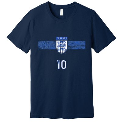 England Soccer Fans Jersey English Flag Football Lovers Premium T-Shirt