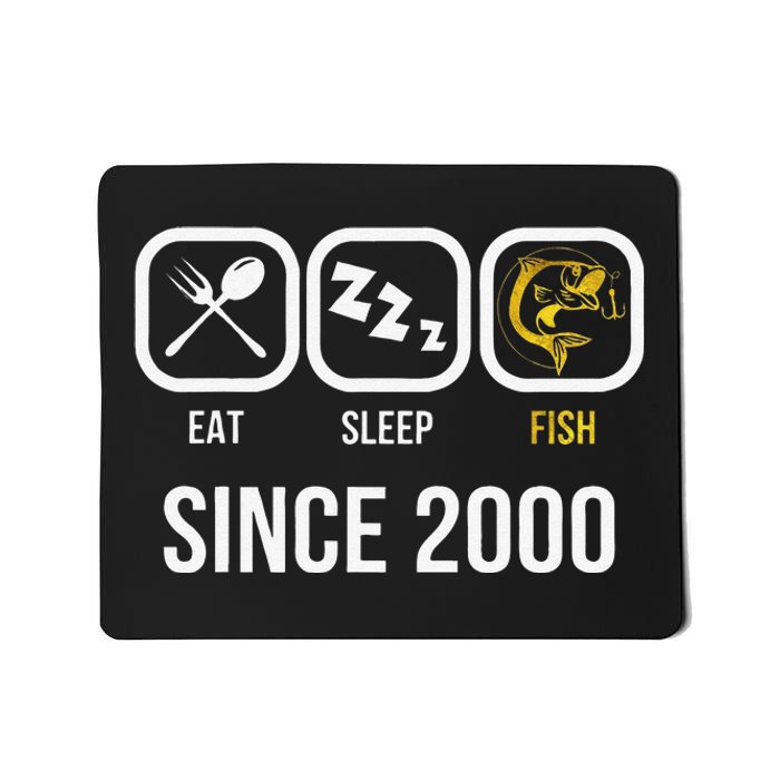 Eat Sleep Fish Since 2000 18th Birthday Fishing Mousepad