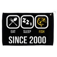 Eat Sleep Fish Since 2000 18th Birthday Fishing Grommeted Golf Towel