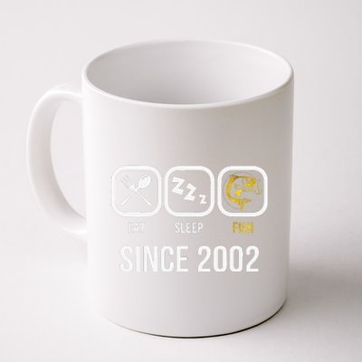 Eat Sleep Fish Since 2002 16th Birthday Fishing Coffee Mug