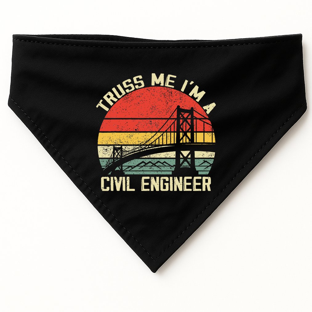 Engineering Student Funny Truss Me IM A Civil Engineer USA-Made Doggie Bandana
