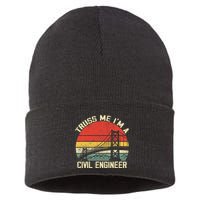 Engineering Student Funny Truss Me IM A Civil Engineer Sustainable Knit Beanie