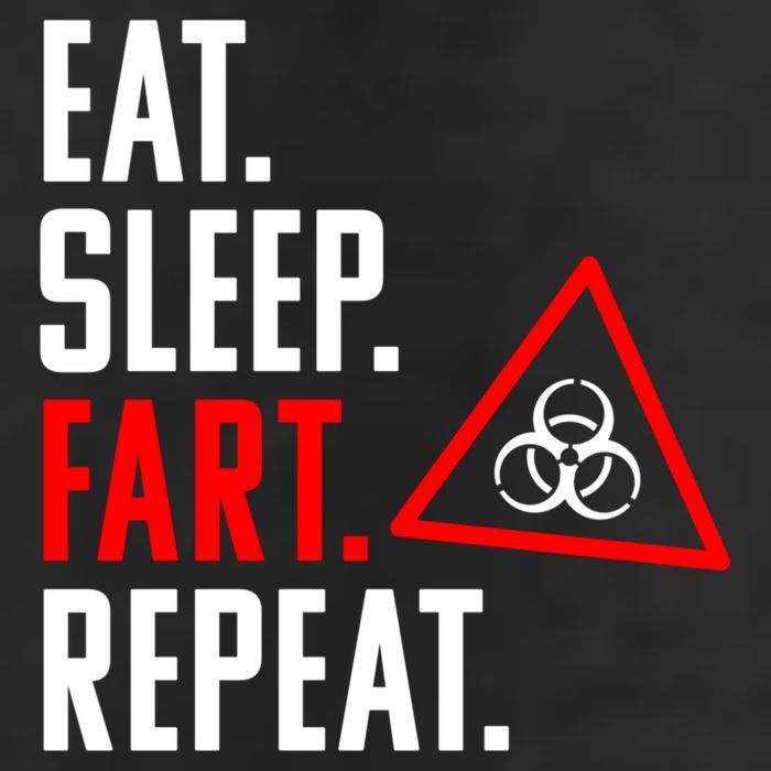Eat Sleep Fart Repeat Funny Biohazard Gift Design Gift 7 Panel Mesh Trucker Snapback Hat
