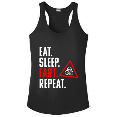 Eat Sleep Fart Repeat Funny Biohazard Gift Design Gift Ladies PosiCharge Competitor Racerback Tank