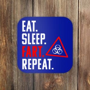 Eat Sleep Fart Repeat Funny Biohazard Gift Design Gift Coaster