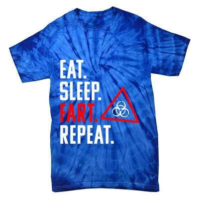 Eat Sleep Fart Repeat Funny Biohazard Gift Design Gift Tie-Dye T-Shirt