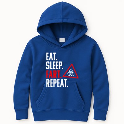 Eat Sleep Fart Repeat Funny Biohazard Gift Design Gift Kids Hoodie