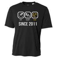 Eat Sleep Fish Since 2011 7th Birthday Fishing Cooling Performance Crew T-Shirt