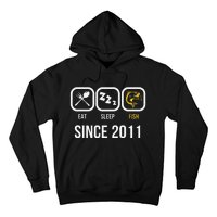 Eat Sleep Fish Since 2011 7th Birthday Fishing Hoodie