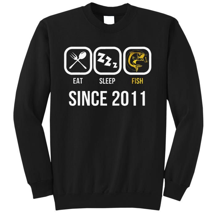 Eat Sleep Fish Since 2011 7th Birthday Fishing Sweatshirt