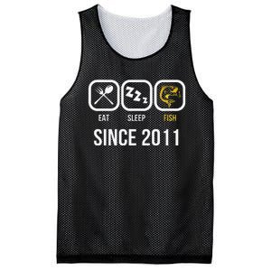 Eat Sleep Fish Since 2011 7th Birthday Fishing Mesh Reversible Basketball Jersey Tank