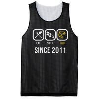 Eat Sleep Fish Since 2011 7th Birthday Fishing Mesh Reversible Basketball Jersey Tank