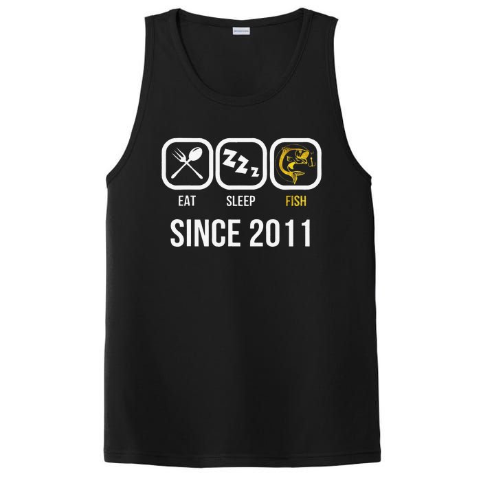 Eat Sleep Fish Since 2011 7th Birthday Fishing PosiCharge Competitor Tank