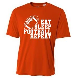 Eat Sleep Football Repeat Cooling Performance Crew T-Shirt