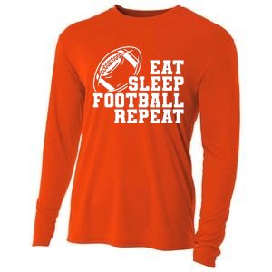 Eat Sleep Football Repeat Cooling Performance Long Sleeve Crew