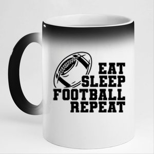 Eat Sleep Football Repeat 11oz Black Color Changing Mug