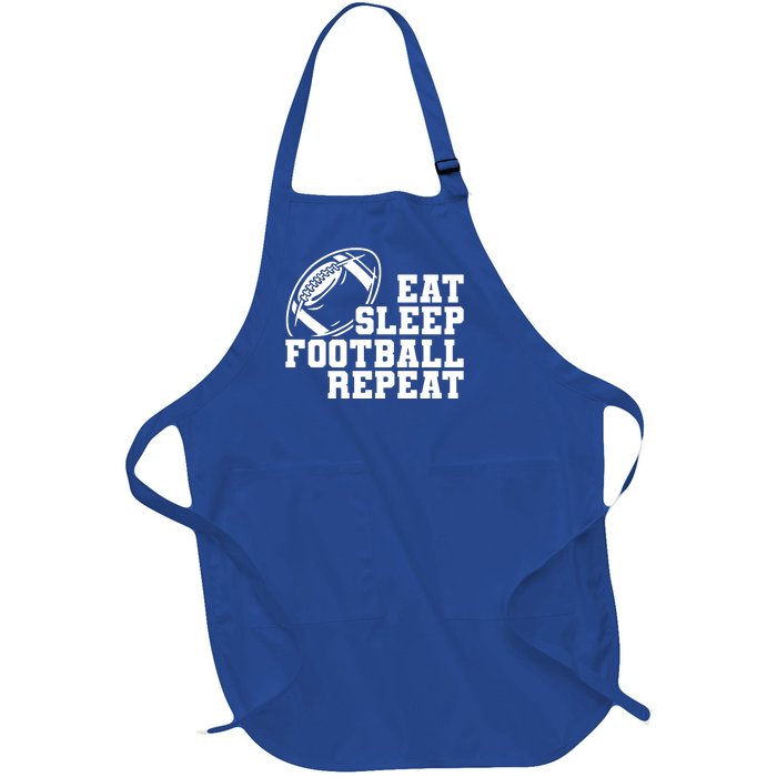 Eat Sleep Football Repeat Full-Length Apron With Pockets