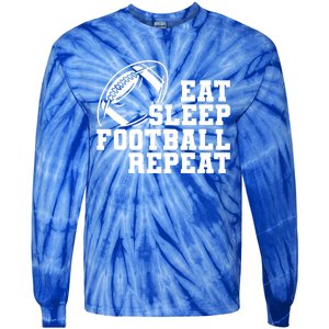 Eat Sleep Football Repeat Tie-Dye Long Sleeve Shirt