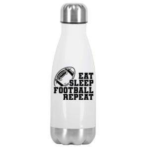 Eat Sleep Football Repeat Stainless Steel Insulated Water Bottle