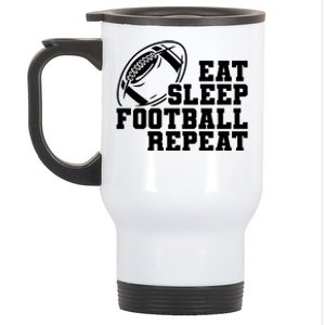 Eat Sleep Football Repeat Stainless Steel Travel Mug