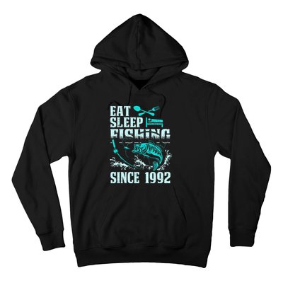 Eat Sleep Fishing Since 1992 25 Years Old Gift Hoodie