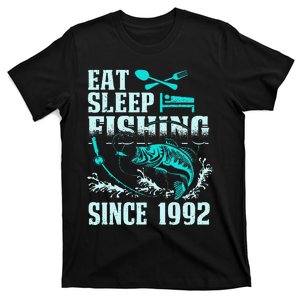 Eat Sleep Fishing Since 1992 25 Years Old Gift T-Shirt