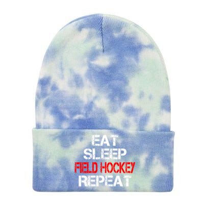 Eat Sleep Field Hockey Repeat Highschool Sport Activity Meaningful Gift Tie Dye 12in Knit Beanie