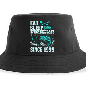 Eat Sleep Fishing Since 1999 18 Years Old Gift Sustainable Bucket Hat