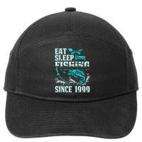 Eat Sleep Fishing Since 1999 18 Years Old Gift 7-Panel Snapback Hat