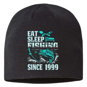 Eat Sleep Fishing Since 1999 18 Years Old Gift Sustainable Beanie