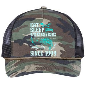 Eat Sleep Fishing Since 1999 18 Years Old Gift Retro Rope Trucker Hat Cap