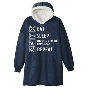 Eat Sleep Flying Yoga Repeat Aerial Yoga Humor Gift Hooded Wearable Blanket