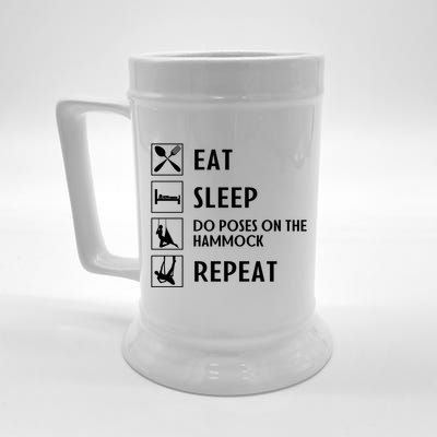 Eat Sleep Flying Yoga Repeat Aerial Yoga Humor Gift Beer Stein