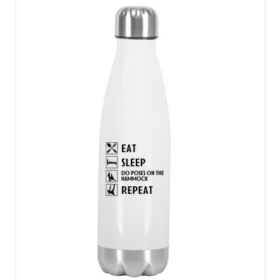 Eat Sleep Flying Yoga Repeat Aerial Yoga Humor Gift Stainless Steel Insulated Water Bottle