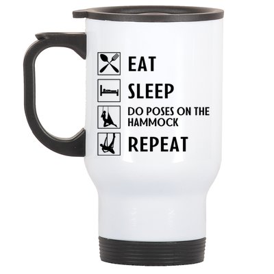 Eat Sleep Flying Yoga Repeat Aerial Yoga Humor Gift Stainless Steel Travel Mug