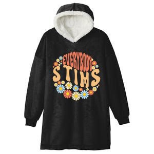 Everybody Stims Floral Retro Flower Hooded Wearable Blanket