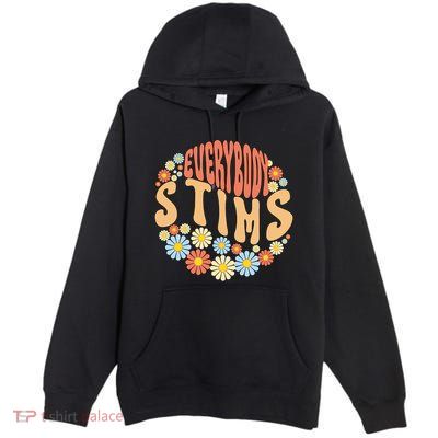 Everybody Stims Floral Retro Flower Premium Pullover Hoodie